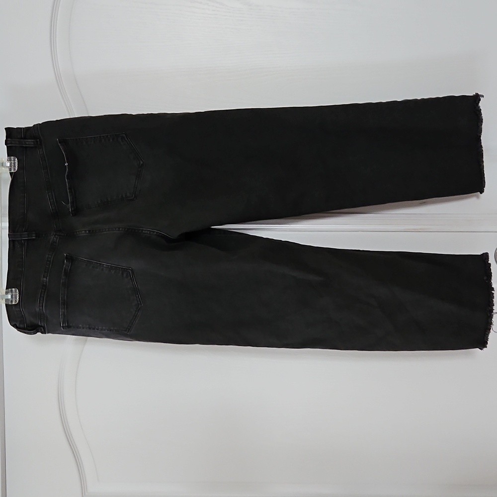 FRAME Le Jane Crop Denim Jeans Obsidian Black Gray Size 31 - Picture 6 of 17